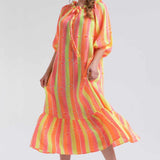 Begonville Elbiseler Neon Pembe / S Gisele Oversize Maxi Elbise